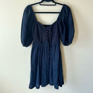 Maeve sweetheart puff sleeve mini dress